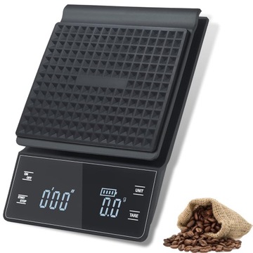 КУХОННЫЕ ВЕСЫ СЕНСОРНЫЕ ЦИФРОВЫЕ КОФЕЙНЫЕ ВЕСЫ С ТАЙМЕРОМ 3000г / 0,1г