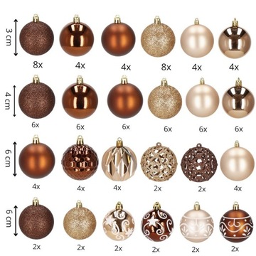 НАБОР РОЖДЕСТВЕНСКИХ ШАРОВ XXL 101 шт. УЗОРЫ УКРАШЕНИЯ РОЖДЕСТВЕНСКОЙ ЕЛКИ ШАРЫ КУЛОНЫ