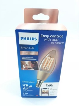 ŻARÓWKA LED SMART PHILIPS C35 E14 2000/5000 K AMBER GLASS