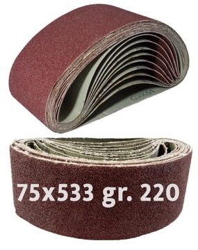 PAS BEZKOŃCOWY 75x533 PŁÓTNO ŚCIERNE P220 x10szt.