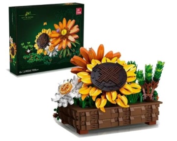 Stavebnice Květiny V Květináči Puzzle 3D Květina Slunečnice Gerbera 924