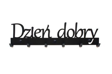Dzień dobry 50cm metalowy wieszak na ubrania do przedpokoju pomysł prezent
