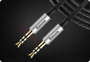 BASEUS KABEL MINI JACK 3.5MM WTYK AUX PRZEWÓD AUDIO DO AUTA 100CM 1M