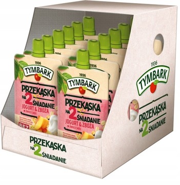 Mus Tymbark przekąska Jogurt Zboża Owoce Sadu 12 x 100g