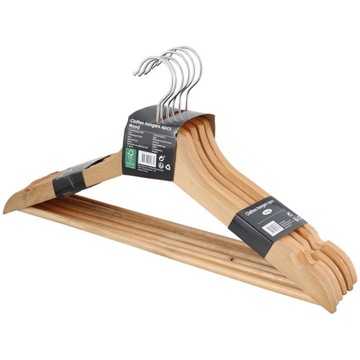 НАБОР СВЕТЛЫХ ДЕРЕВЯННЫХ ВЕШАЛОК ДЛЯ ОДЕЖДЫ, 30 ШТ.