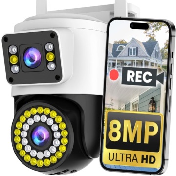 Dvojitá Otočná Wifi Kamera Ip Uhd Audio Venkovní 8MPX 8MP 4K Detekce