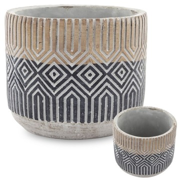 Ceramiczna osłonka Na Doniczkę Kwiaty Zioła Mała OGRODOWA okrągła Ø16 cm