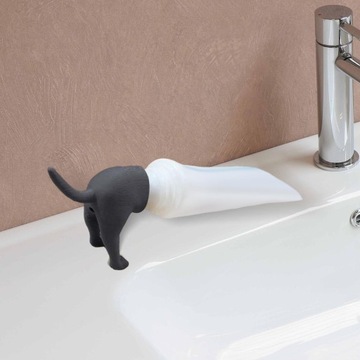 Шапочка для зубной пасты какающей собаки. Дозатор для зубной пасты. Шапка. Уникальный реквизит для трюков. Серый цвет.