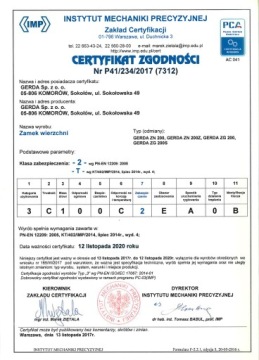 ZG-200 Замок универсальный верхний GERDA, 7 цветов