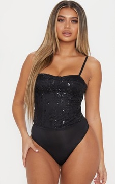 K44 Czarne body cekiny brokat PLT 36