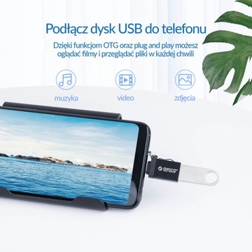 Orico черный USB-C на USB-A 3.1 алюминиевый адаптер 5 Гбит/с + подвеска