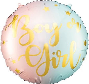 BALON FOLIOWY BOY OR GIRL NA GENDER REVEAL CHŁOPIEC CZY DZIEWCZYNKA 35 CM