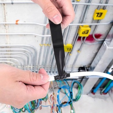 ИЗОЛЕНТА 6м прочная гибкая водонепроницаемая ПВХ черная для кабелей x6