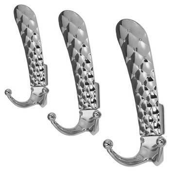 3x HACZYK NA UBRANIA WIESZAK ŚCIENNY WIESZAK MEBLOWY CHROM PREMIUM