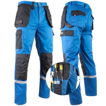 SPODNIE ROBOCZE MONTERSKIE BLUE CAPTAIN roz. L 52