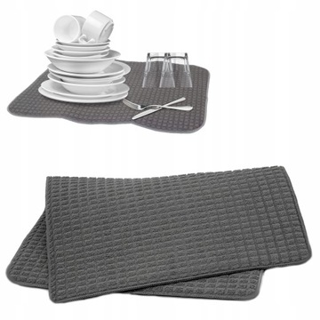 БОЛЬШОЙ КОВРИК ДЛЯ СУШКИ ПОСУДЫ MICROFIOBRA DRIPPER 50 x 40 антрацит