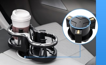 ДЕРЖАТЕЛЬ ДЛЯ ЧАШКИ ЦЕНТРАЛЬНОЙ КОНСОЛИ АВТОМОБИЛЯ ДВОЙНОЙ ДЕРЖАТЕЛЬ ДЛЯ НАПИТКОВ, ЧЕРНЫЙ