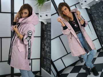 KURTKA PARKA DAMSKA z kapturem PRZEJŚCIOWA wiatrówka KHAKI XXL