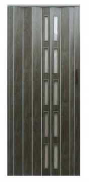DRZWI HARMONIJKOWE PRZESUWNE DĄB GRAFIT 005S 80 cm