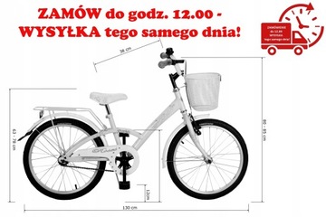 Польский велосипед для девочек 20 дюймов Roses Blue Pastel Польский производитель