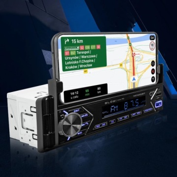 АВТОМОБИЛЬНОЕ РАДИО BLUETOOTH 1-DIN RDS USB AUX SD ДЕРЖАТЕЛЬ ДЛЯ ТЕЛЕФОНА ПУЛЬТ ДИСТАНЦИОННОГО УПРАВЛЕНИЯ