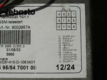 GSM программирование для webasto ThermoCall TC1.1