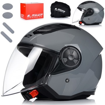 OTWARTY KASK MOTOCYKLOWY LS2 OF616 AIRFLOW II CZARNY MAT SKUTER CHOPPER L