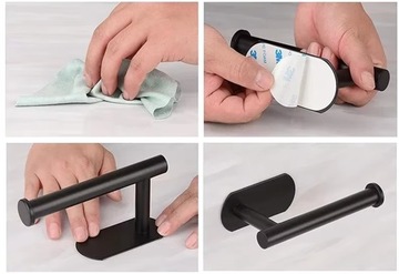 UCHWYT WIESZAK NA RĘCZNIK PAPIEROWY KUCHENNY BEZ WIERCENIA CZARNY LOFT ALBI