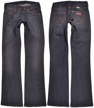 WRANGLER spodnie NAVY flare jeans EVE _ W28 L34