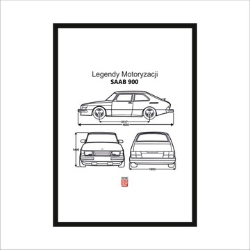 Obraz na ścianę Legendy Motoryzacji SAAB 900