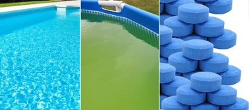 11w1 ZESTAW CHLOR BLUE 20g BASENU TABLETKI MULTI + DOZOWNIK Z TERMOMETREM