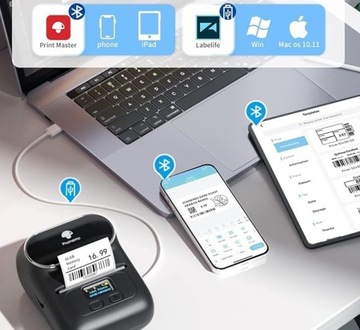 Bluetooth-термопринтер Phomemo M110 для наклеек с фотографиями и этикеток толщиной до 50 мм.