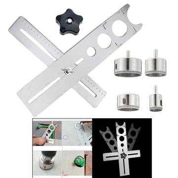 Перфоратор для локации отверстий в плитке, позиционирующий пуансон для утолщения, 60 см, 4 бита