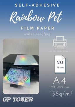 Samoprzylepny papier foto holograficzny a4 20 szt