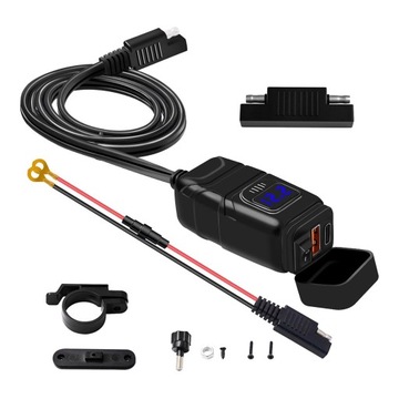 Motocyklowa ładowarka USB z szybkozłączem SAE na a