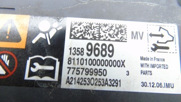 MODUL SENSOR AIRBAG OPEL ZAFIRA C 13589689