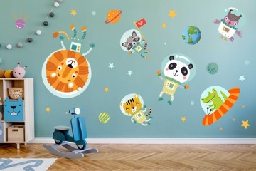 НАКЛЕЙКИ НА НАСТЕНУ КОСМИЧЕСКИЕ ЖИВОТНЫЕ 100х200 см KZ