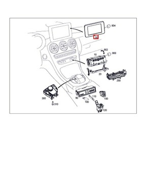 DISPLEJ NAVIGACE MERCEDES W205 A2059004113 A2059026902 A2059013508