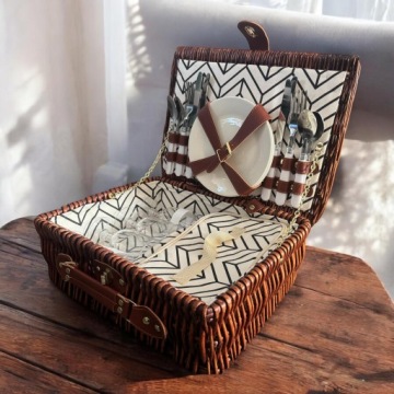 TERMICZNY KOSZ PIKNIKOWY Z WIKLINY WYPOSAŻENIE 2OS PREZENT PIKNIK WESELE