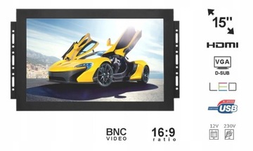 Светодиодный монитор OPEN FRAME 15 дюймов VGA HDMI USB