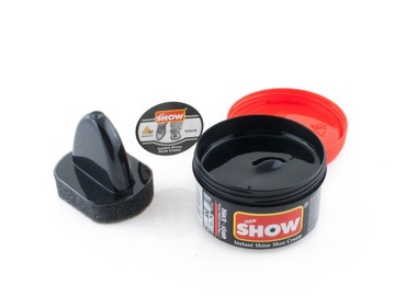 Крем-паста для обувного воска с губкой ЧЕРНАЯ