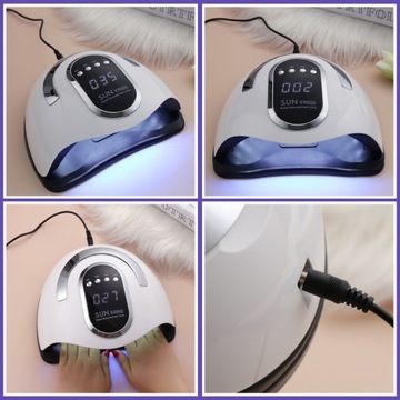 Мощная лампа для ногтей с гибридными УФ-гелями LED Sun x10 Max LCD с ручкой 280 Вт