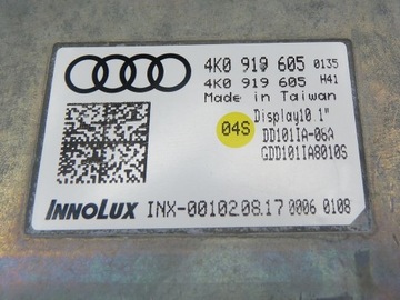 ДИСПЛЕЙ НАВИГАЦИИ ДИСПЛЕЙ AUDI A7 A6 C8 4K0919605 INX-00102.08.17