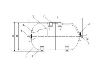 Zbiornik hydroforowy przeponowy poziomy 24 L