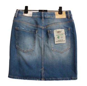 Only jeansowa spódnica mini z przetarciami M
