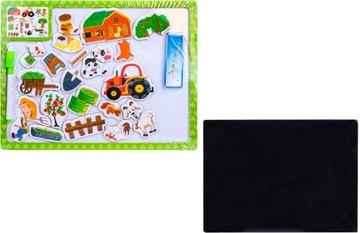 ДЕРЕВЯННАЯ МАГНИТНАЯ ДОСКА ФЕРМА-ПАЗЗЛ