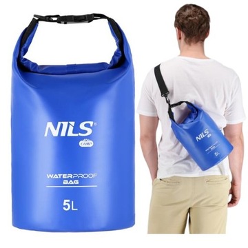Wodoszczelna torba żeglarska Z PASKIEM na ramię worek pojemność 5L Nils
