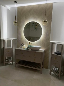 КРУГЛОЕ ЗЕРКАЛО С ПОДСВЕТКОЙ, диаметр 80 см, ДЛЯ ВАННОЙ КОМНАТЫ