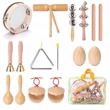 ZESTAW MUZYCZNY DREWNIANE INSTRUMENTY DLA DZIECI