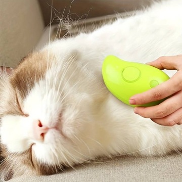 Электрическая паровая массажная щетка Steamy Cat Brush для кошек и собак.